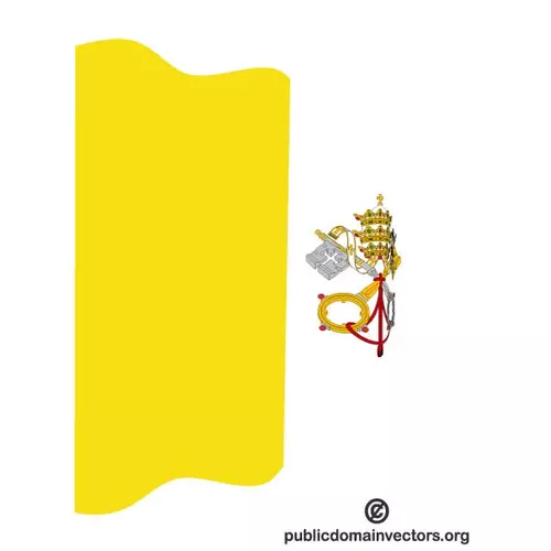 Wavy flag of Vatican