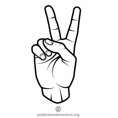 Victory sign vector clip art