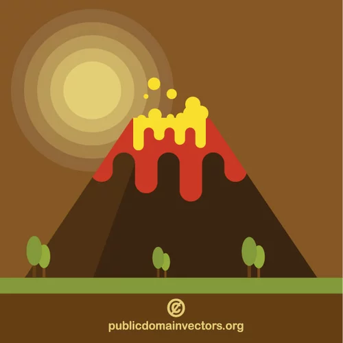 Volcano eruption vector image