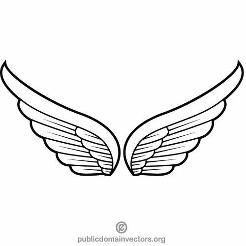 Wings monochrome vector graphics