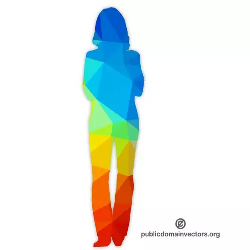Colored silhouette of a woman