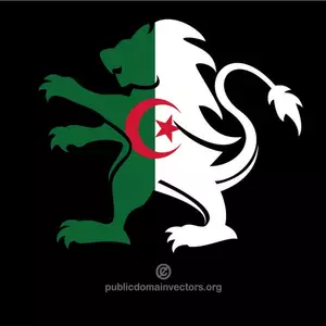 Heraldic lion with flag of Algeria