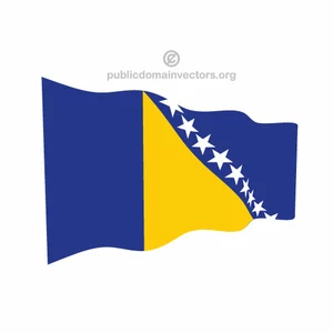 Waving flag of Bosnia and Herzegovina