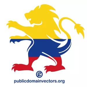 Colombian flag in lion shape