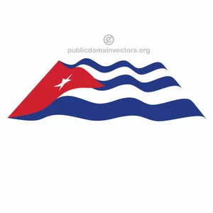 Waving vector flag of Cuba