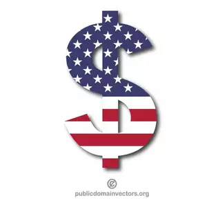 Dollar symbol with American flag