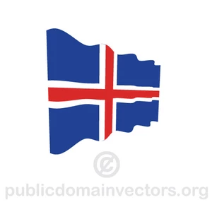 Waving vector flag of Iceland