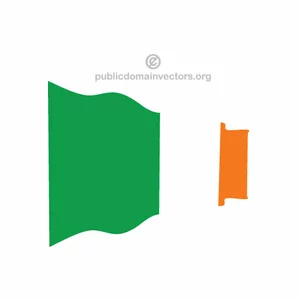 Waving Irish vector flag