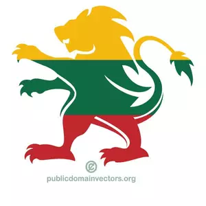 Flag of Lithuania in lion shape