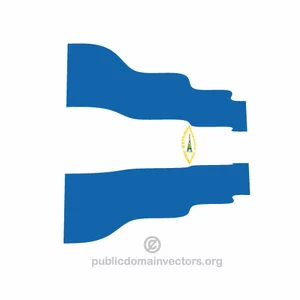 Wavy vector flag of Nicaragua