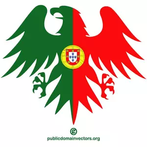 Heraldic eagle with flag of Portugal