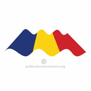 Romanian wavy vector flag