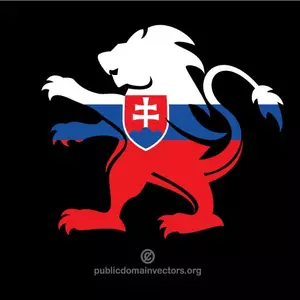 Flag of Slovakia inside lion shape