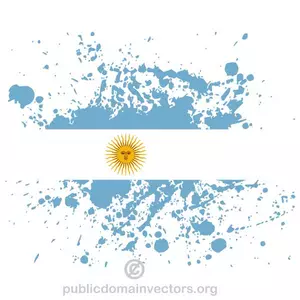 Argentine flag ink splatter vector