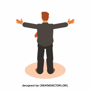 Businessman with arms outstretched