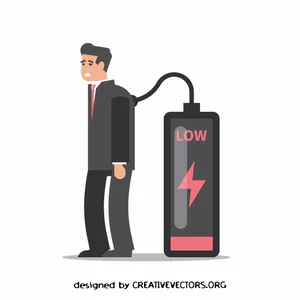 Businessman battery charging