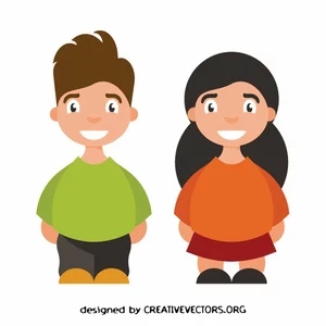 Boy and girl cartoon clip art