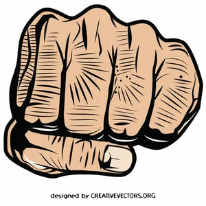 Clenched fist comics illustration