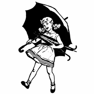 Girl with umbrella vector illustration