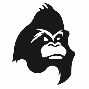 Gorilla ape face silhouette