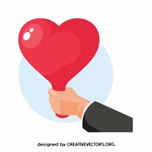 Hand holding a heart-shaped balloon