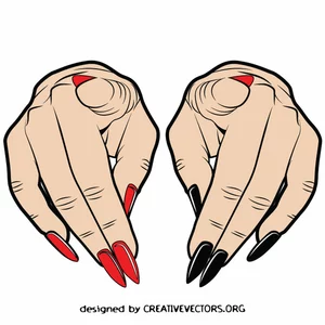 Hands with long nails