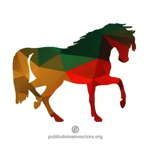 Horse silhouette with polygonal pattern