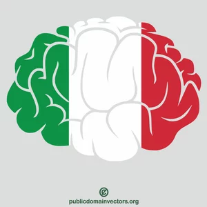 Brain with Italian flag