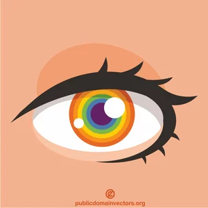 Eye colored with LGBT colors
