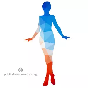 Blue silhouette of a woman