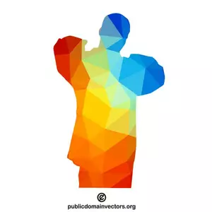 Colored silhouette of a guy