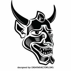 Tribal mask monochrome silhouette