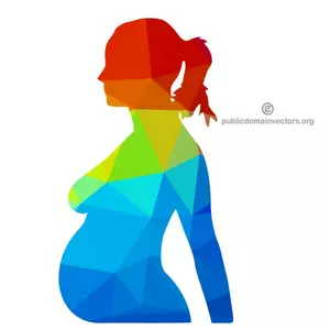 Pregnant woman color silhouette