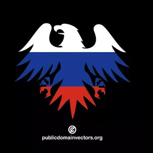 Eagle silhouette with Russian flag