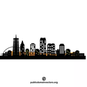 City skyline silhouette clip art