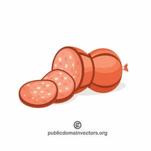 Sliced sausage vector clip art