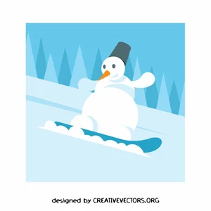 Snowman snowboarding