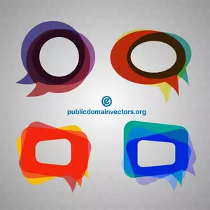 Colorful speech bubbles vector pack
