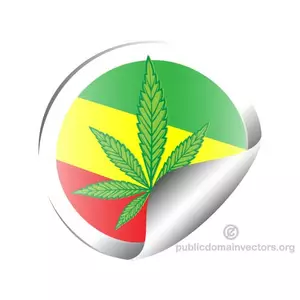 Sticker with Jamaican flag vector