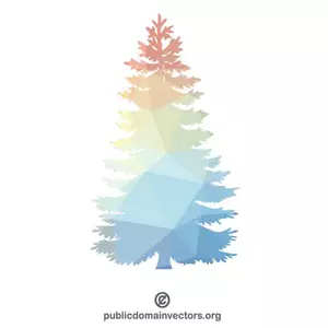 Tree with low poly pattern
