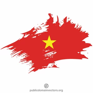 Vietnam flag brush stroke