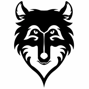 Wolf head stencil clip art