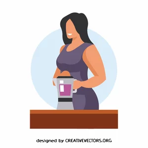 Woman using a blender