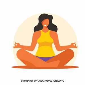 Woman sitting in yoga position