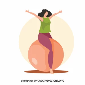 Woman sitting on a fitness ball